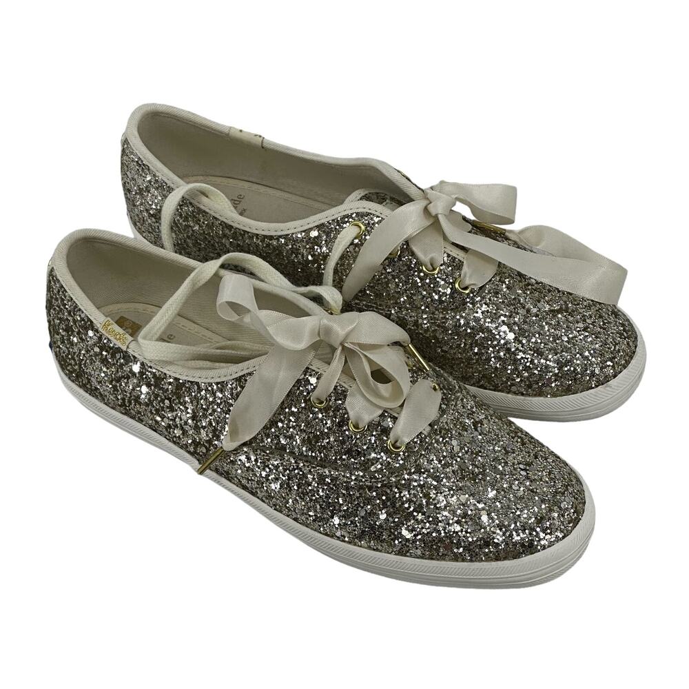 Keds X Kate Spade New York Glitter Sneakers Stylish Comfy Glam Chic Size 7.5
